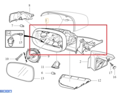 Volvo C30 Espejo Izquierdo Plegable Eléctricamente Europa Oe