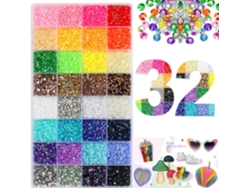 Kit De Decoración Con Diamantes De Imitación Y Herramientas, Ideal Para Decorar Ropa Y Uñas (32 Cuadrículas). Czhhmart