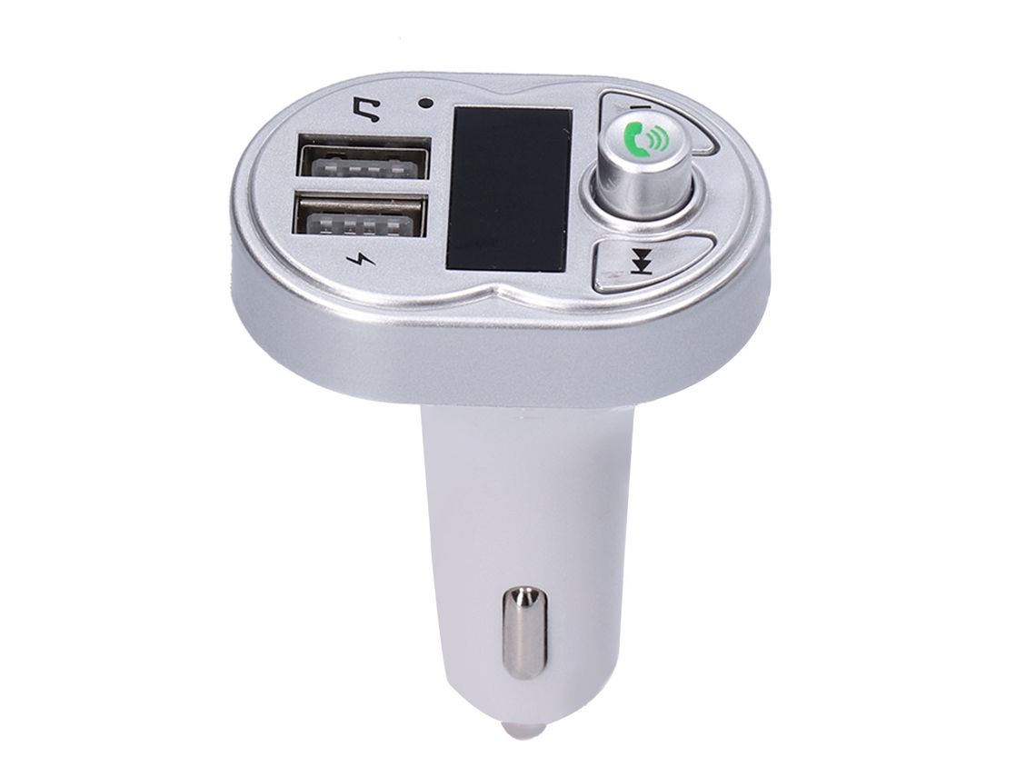 Transmissor Fm Bluetooth Para Carro Com Chamada Hands-free, Reprodutor Mp3 E Portas Usb Duas