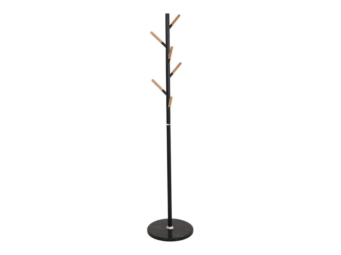 Perchero Nacka 172x37 cm efecto madera negro [EN.CASA]