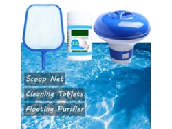 Kit de limpieza para piscinas con tiras, dispensador y red | Sin marca