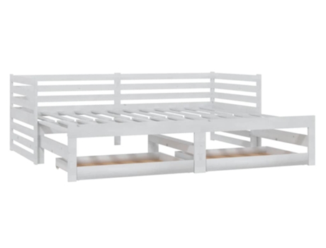 Sofá cama VIDAXL Blanco Madera (203.5x185x68.5 cm)