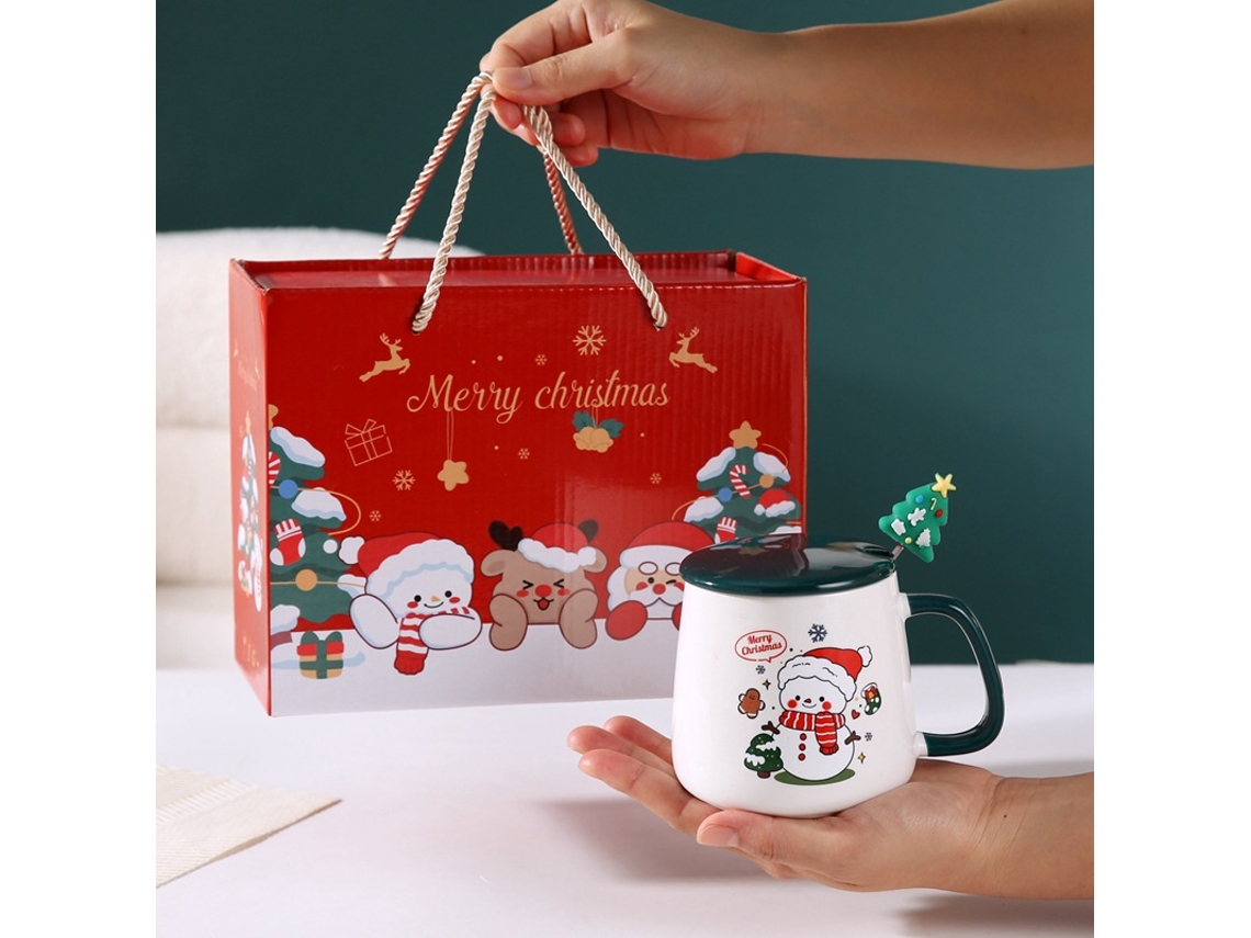 Taza de cerámica navideña, taza de regalo navideña, caja de regalo para fiesta, taza de regalo, regalo de acompañamiento