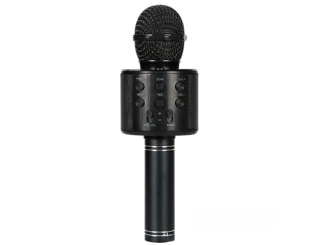 Microfone de Karaokê Sem Fio Bluetooth 5 em 1, Estéreo e com 4 Efeitos de Voz MDUG (preto)