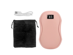 Calentador De Manos Eléctrico Recargable Con Batería De 6000 Mah, Pantalla De Doble Cara, Tamaño De Bolsillo, Rosa, Invierno.