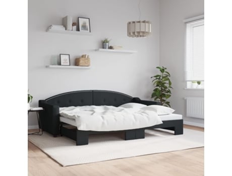 MAISON EXCLUSIVE Cama nido de tela metálica negra (80x200cm)