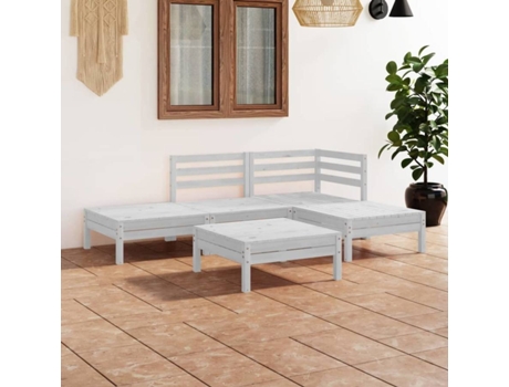 Conjunto 5 de muebles de jardín VIDAXL madera maciza pino blanco