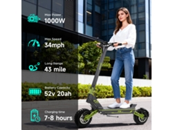 Patinete Eléctrico Gokeep F5 Para Adultos, Batería De 52 V Y 20 Ah, Llave Nfc