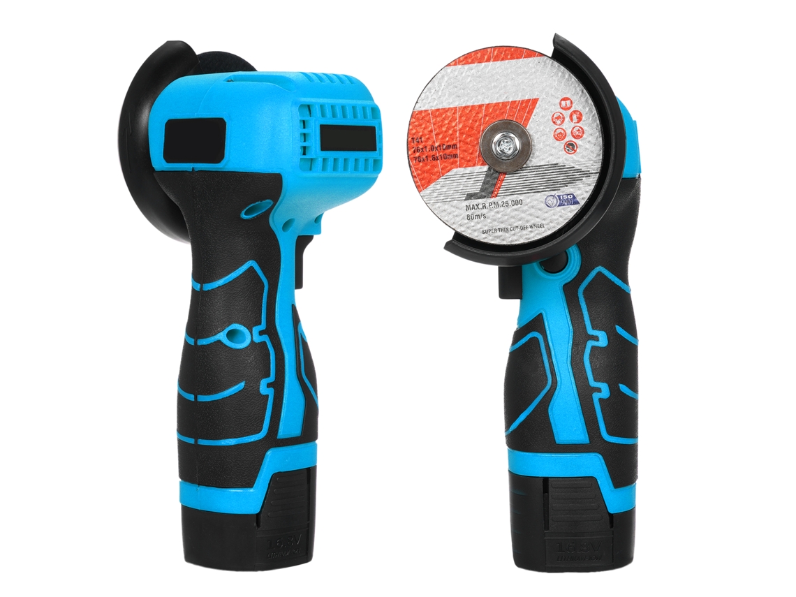Amoladora Angular Inalámbrica De 7000 Rpm, 16,8 V, 2000 Mah Con Disco De Corte Para Cortar Y Pulir.
