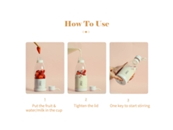 Licuadora Portátil Usb De 300 Ml Para Frutas Y Verduras Con Batería De 1200 Mah Para Viajes Y Uso En La Oficina.