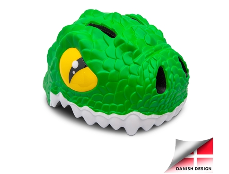Casco de bicicleta para niños CRAZY SAFETY Cocodrilo VerdeCertificado EN1078