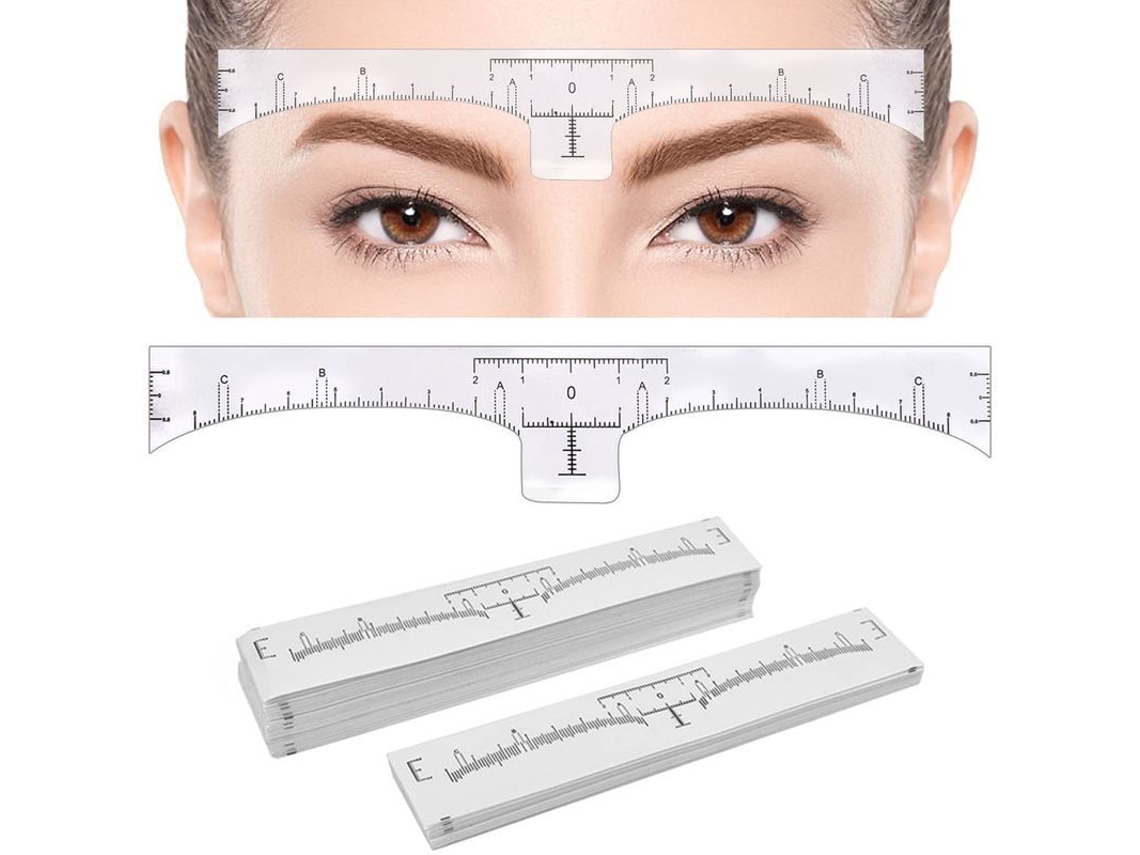100 Plantillas Desechables Para Cejas, Regla Adhesiva Para Cejas Con Proporción Áurea Para Microblading Y Marcado Simétrico.