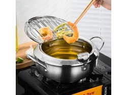 Freidora De Tempura De Acero Inoxidable, Utensilio De Cocina Para Pollo Frito, Antiadherente.