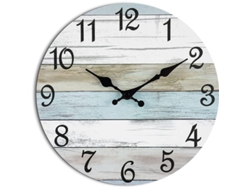 Reloj De Pared Silencioso A Pilas, Estilo Rústico Costero Decorativo, 25 Cm (10 Pulgadas)