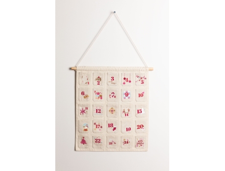 Calendario de Adviento SKLUM Rudolf (Beige - 74x44.5 cm - Algodón)