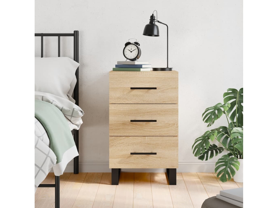 Mesita de Noche 40X40X66 Cm Derivados Madera Roble Sonoma