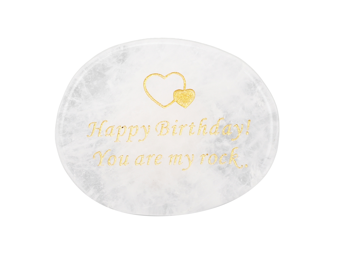 Piedra Decorativa Y Duradera Con Motivos Inspiradores Para Cumpleaños, Con Grabados Dorados.