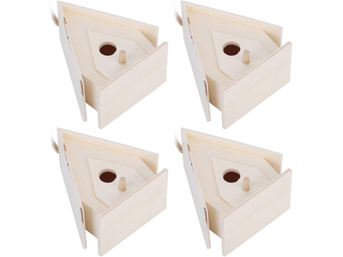 Mini Casita Para Pájaros Colgante De Madera Hecha De Madera De Sicomoro, Ambiente Cómodo Para Descansar Y