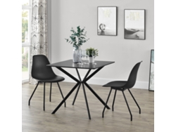 Mesa de Comedor [EN.CASA]  (Negro - MDF Lacado - 78 x 78 x 75 cm)