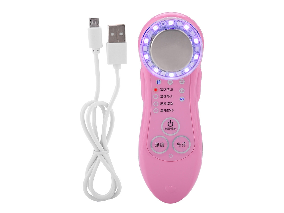 Masajeador Facial De Fotones De 5 En 1 Para Cuidado De La Piel 02: Limpieza Iónica, Hidratación, Ems, Vibración Y Rejuvenecimiento