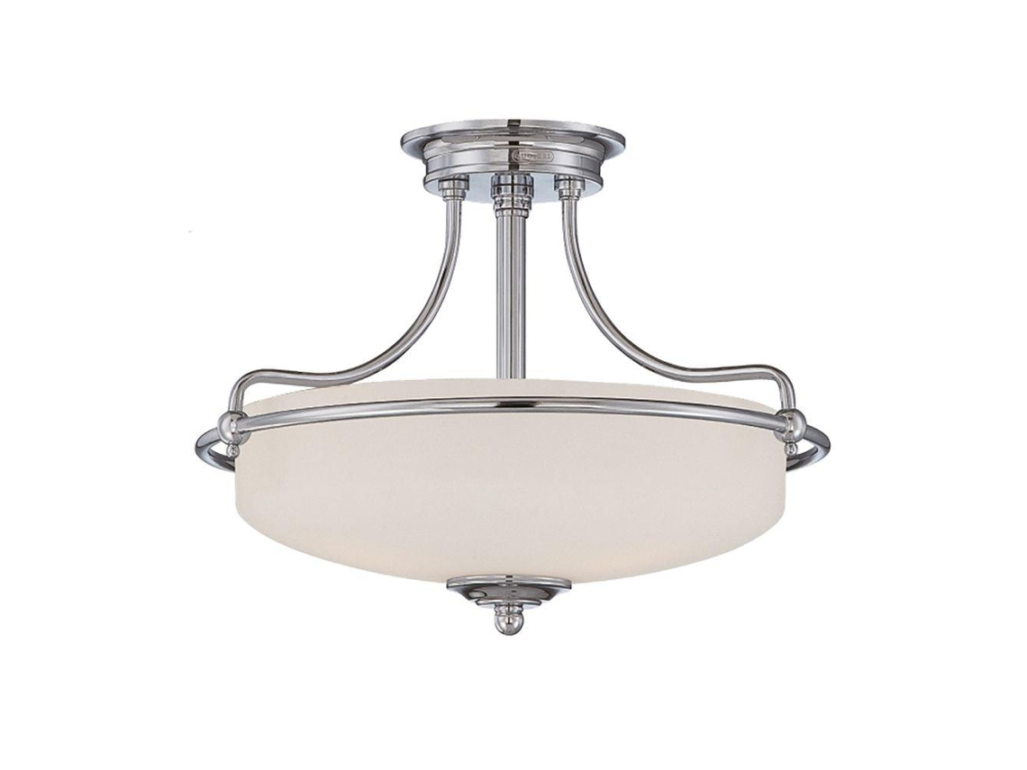 Flush Mount QUOIZEL (Qz-Griffin-SFS-an) Griffin Metal, vidrio grabado E27 3 Bulbos