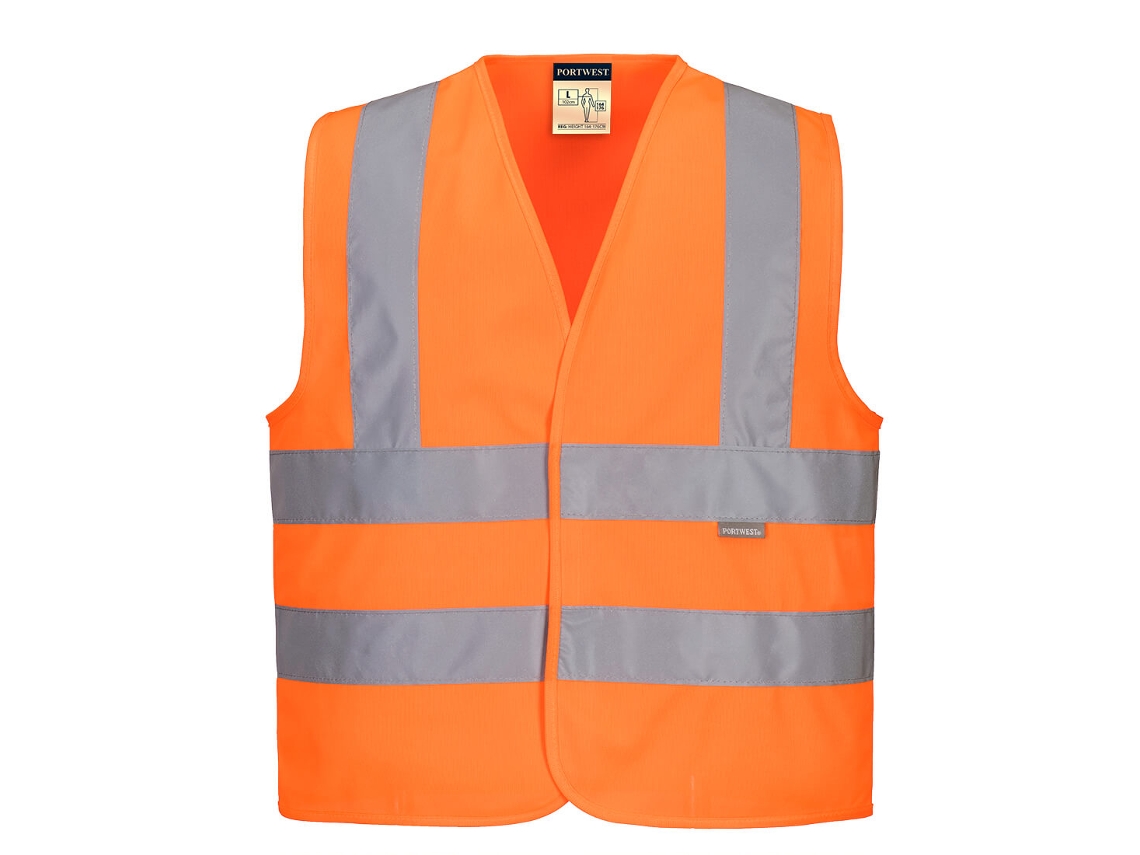 Chaleco de visibilidad Portwest Junior con correas y dos rayas / Amarillo / S