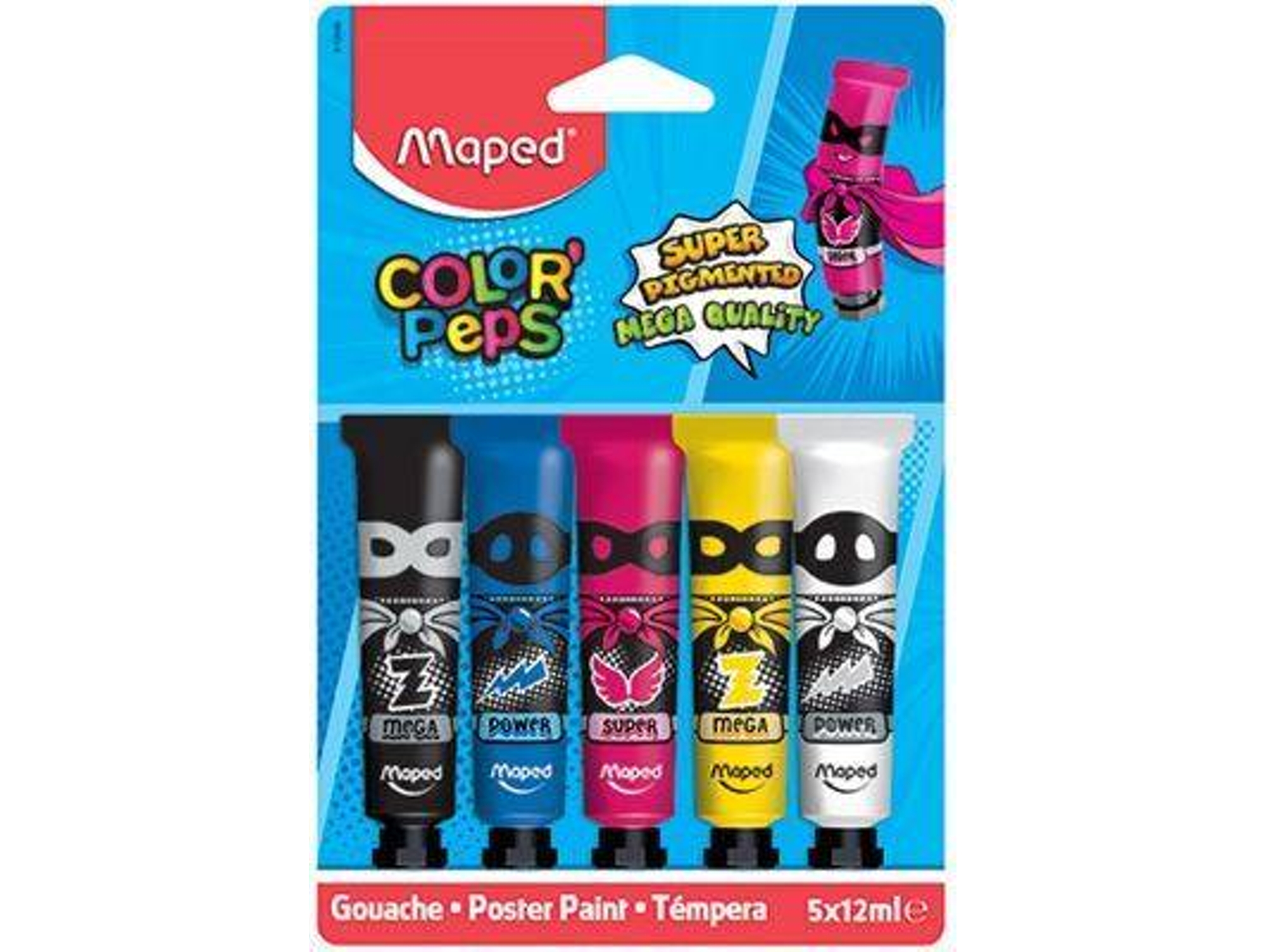 Caja con 5 tintas MAPED Colores primarias (5x12 ml)