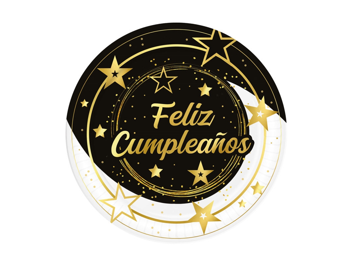 Platos de Fiestas GUIRCA Bolsa de 6 de Feliz Cumpleaños de 23 Cms