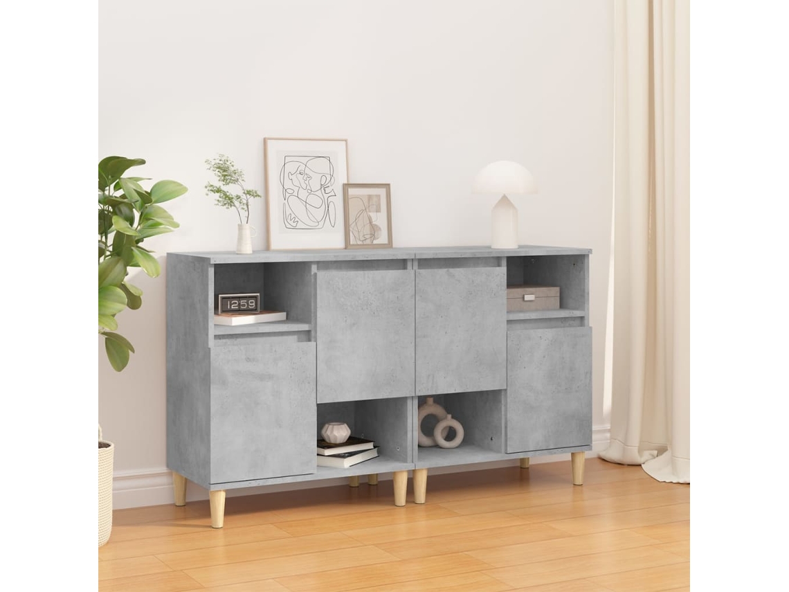 Lovely Home Aparador 2 Pzs 60X35X70 Cm Derivados de Madera Gris Cemento