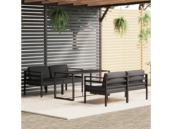 Incluye 5 piezas de Salón Jardín con Almofadões Aluminio Antracita Dkd Home Decor
