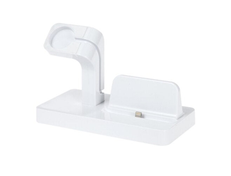 Estación de acoplamiento inalámbrica Portátil SLOWMOOSE 2 en 1 para Apple Watch y Iphone (Blanco)