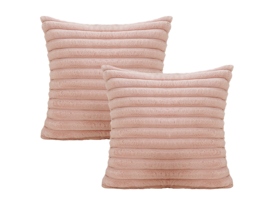 Funda De Almohada De Felpa Polar De Doble Cara, A Rayas