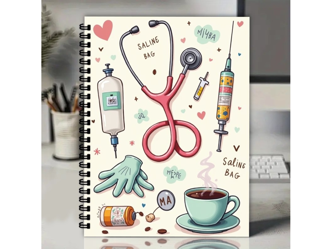 Cuaderno espiral, hermoso y práctico Mdug (blanco)