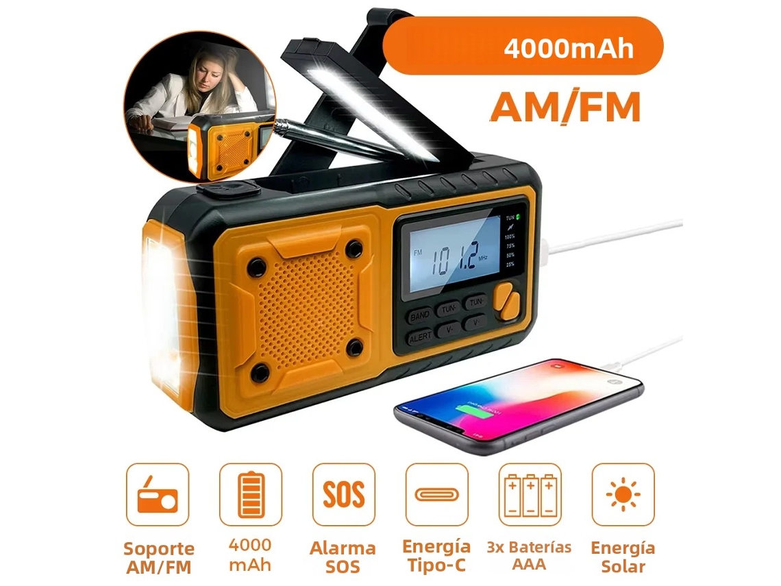 (f1) Radio Solar Portátil De Emergencia
