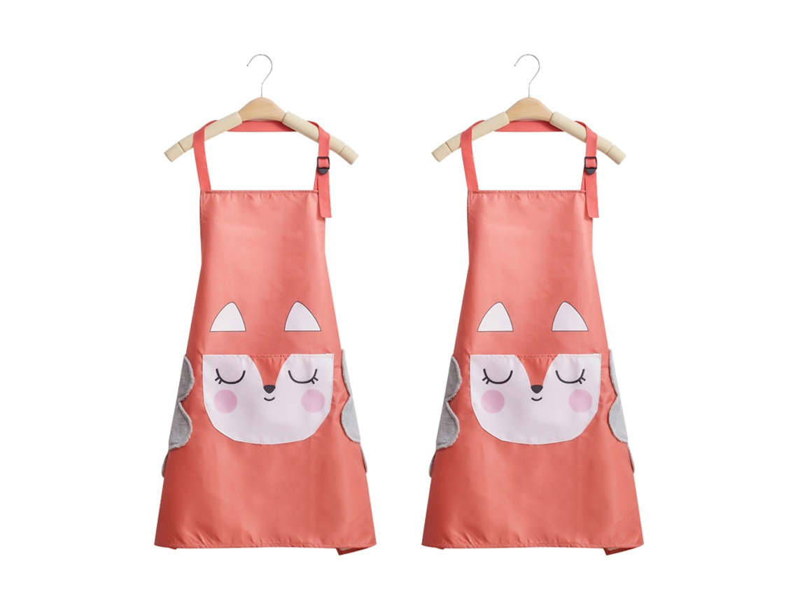 2 Uds Delantal De Cocina Bonito Con Personaje Dibujo Animado Delantal Grueso A Rayas Impermeable Y Antiaceite Para Uso Doméstico