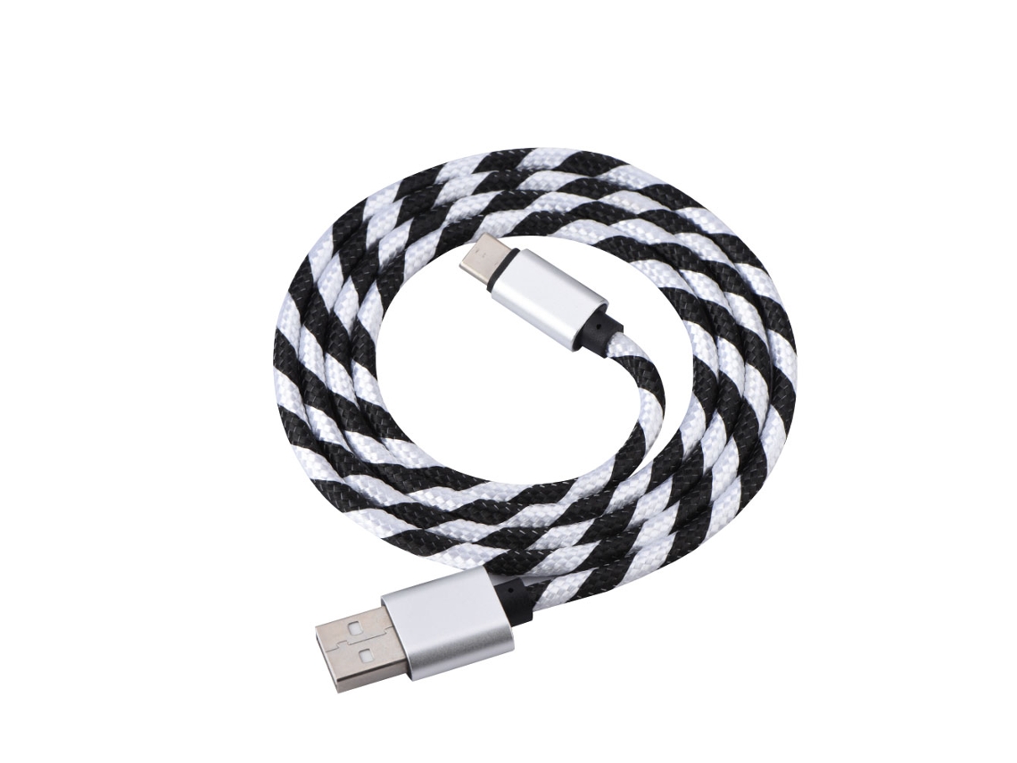 2 Piezas Cable Type C 3 Pies Carga Rápida 2a Cable De Datos Usb Para Samsung Lg Nintendo Plata