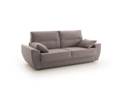 Sofá cama italiano Monaco, 3 plazas, tejido antimanchas, gris.