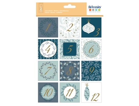 Pegatinas Cuadradas para Calendario de Adviento - Plantas
