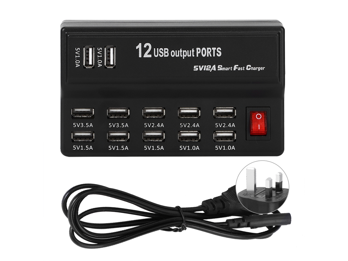 Panel de carga rápida USB de 12 puertos para el hogar