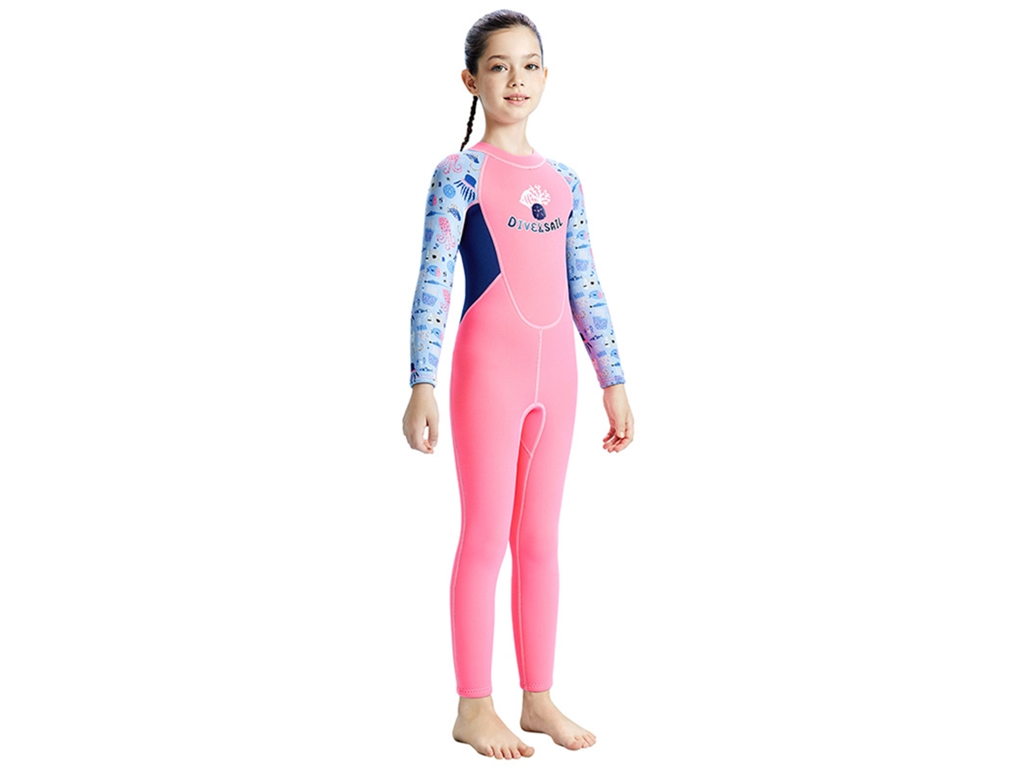 Traje De Neopreno Para Niñas De 2,5 Mm, Traje De Buceo De Manga Larga, Traje De Natación De Manga Larga Para Deportes Acuáticos.