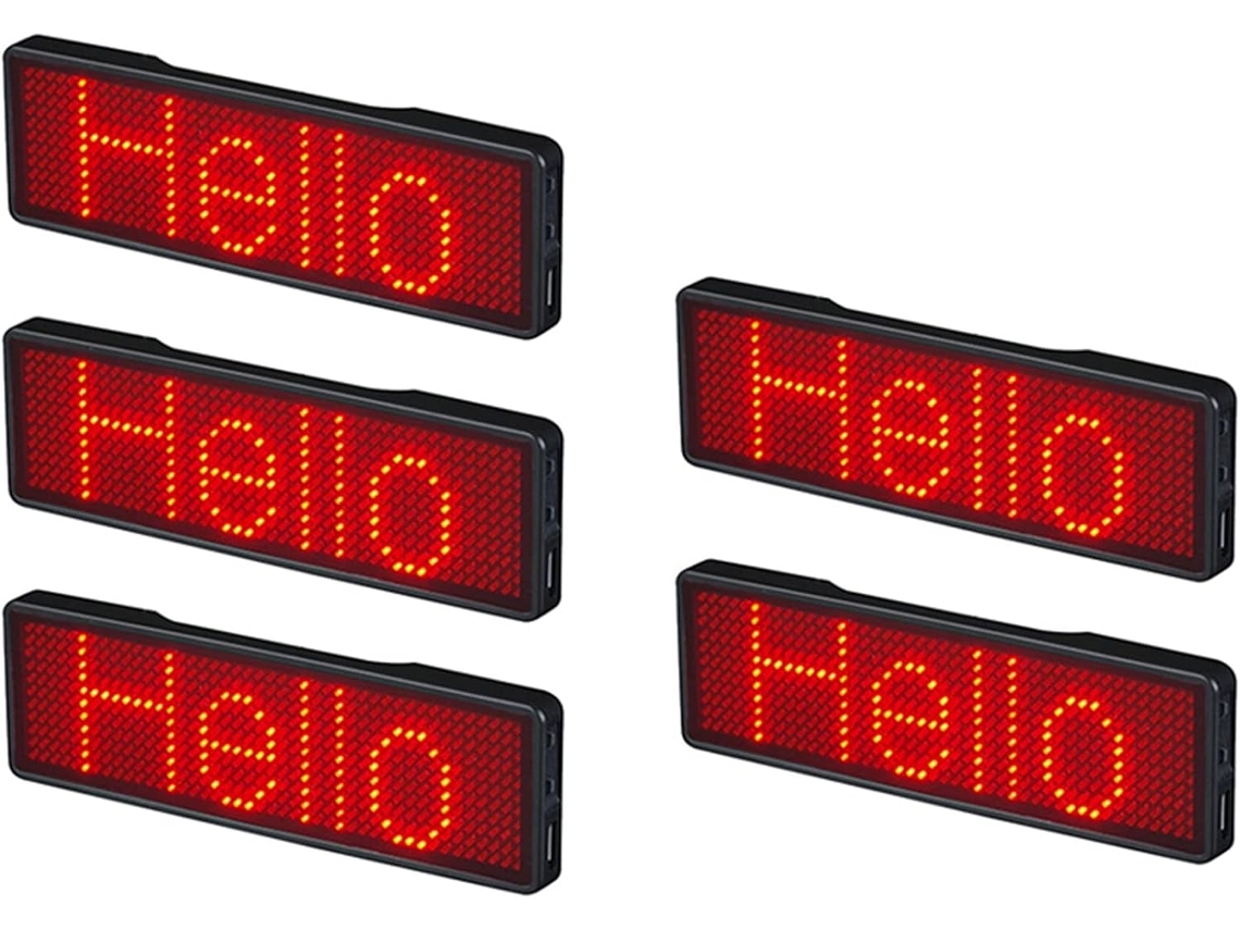 5 Placas De Identificación Led Bluetooth Recargables, Programables Y Personalizables.