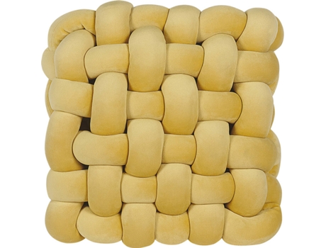 Cojín de terciopelo amarillo mostaza 30 x 30 cm BELIANI Sirali