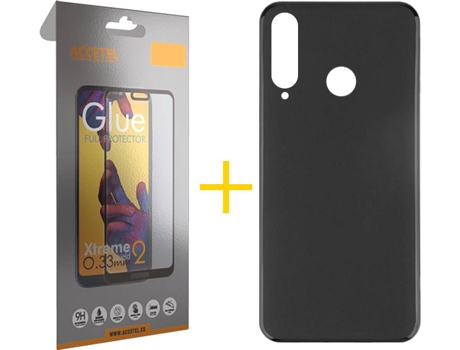 Kit Funda + Protector de Pantalla Huawei Y6P ACCETEL Full Liso (Negro)