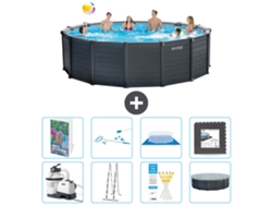 Intex Piscina Graphite Panel Redonda - 478x124 Cm - 9-peças S565