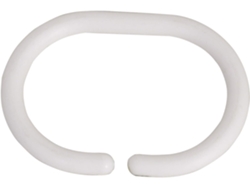 MSV 140286 12 Anillas de Plástico Blancas para Cortina de Ducha 6 x 4 cm Vayotoy