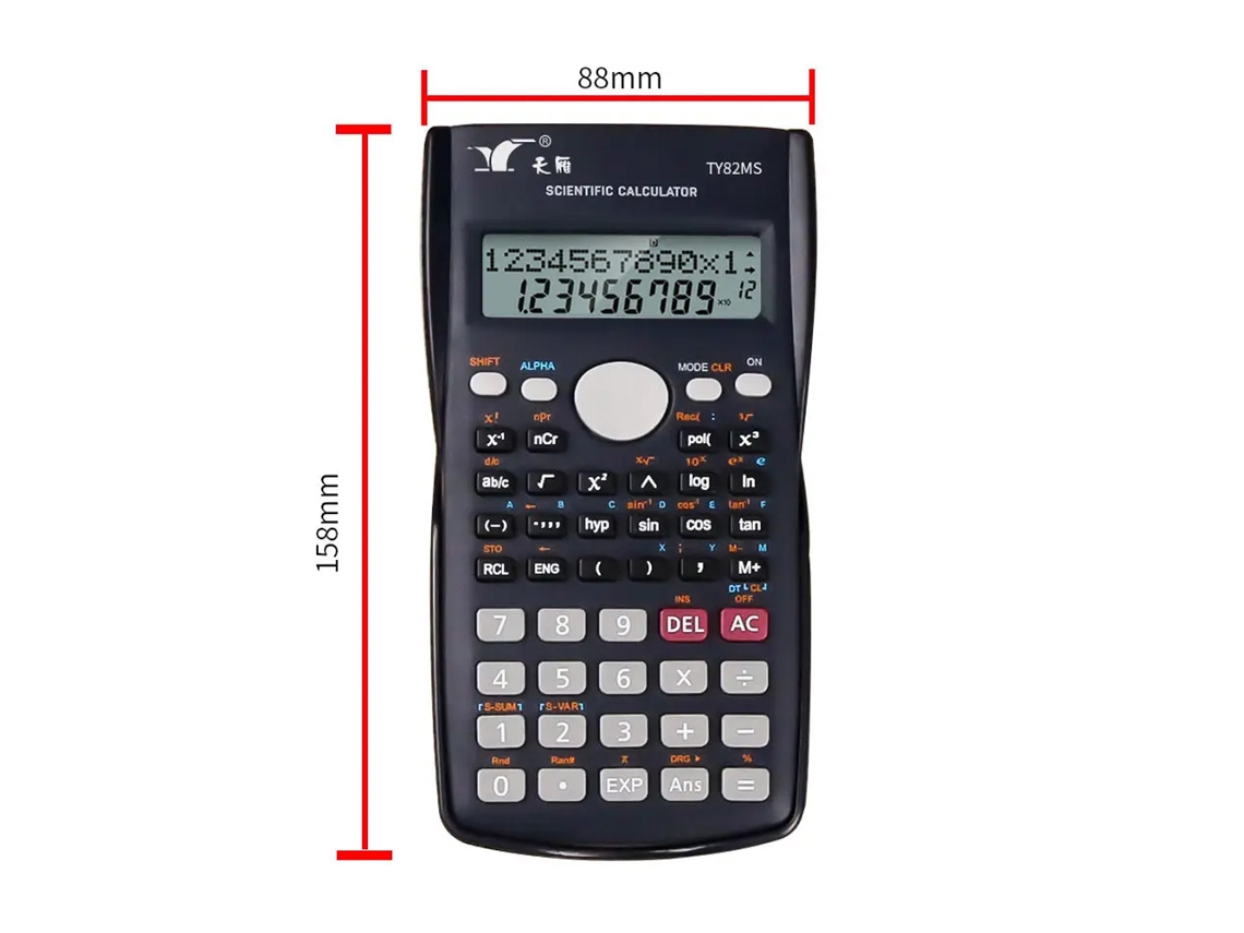 Calculadora Científica Ty-82ms, 240 Funciones, Pantalla Lcd De 2 Líneas, Portátil, Para Colegios Y Universidades.