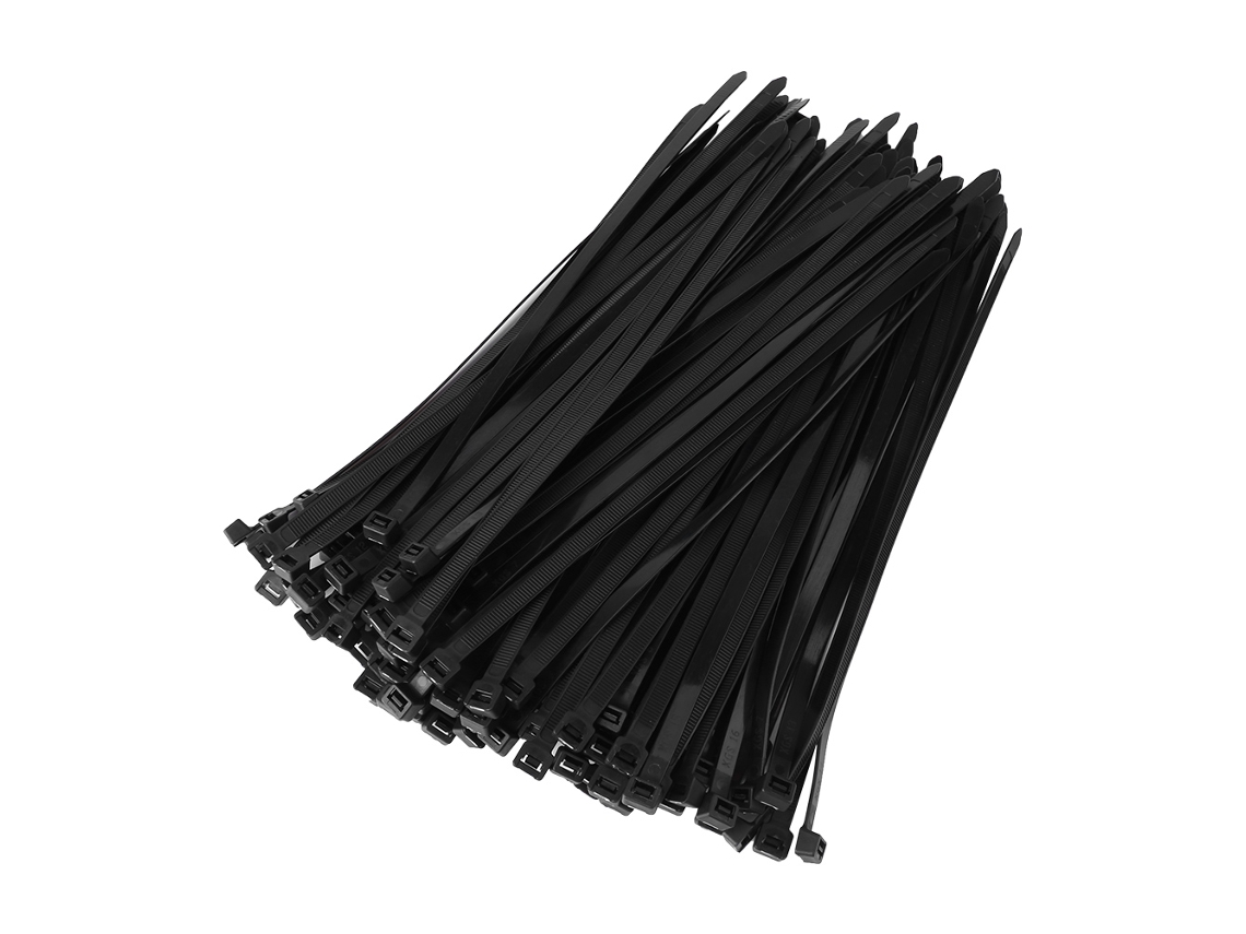 100 Unidades De Bridas De Nailon Autoblocantes Negras Para Cables