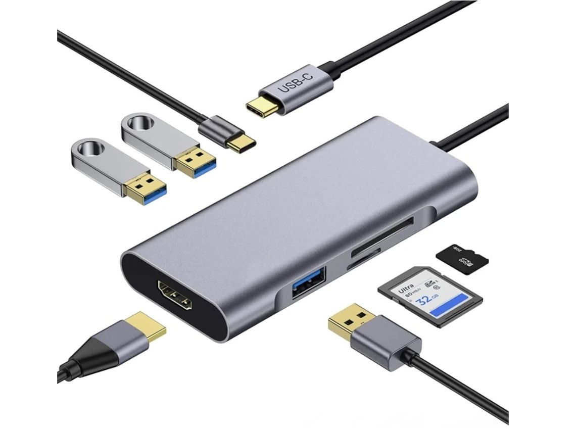 Hub USB C Yizhood gris