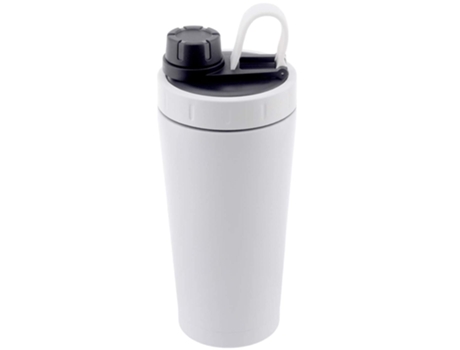 Botella agitadora de proteínas de acero inoxidable con aislamiento que mantiene el lavavajillas caliente/frío (blanco)