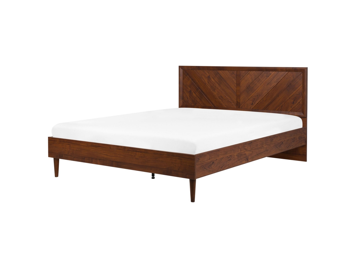 Cama con somier BELIANI Mialet de Tablero de fibra Madera oscura 187x209x106